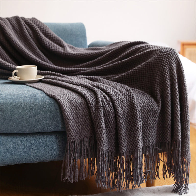 Grid Knitted Sofa Blankets