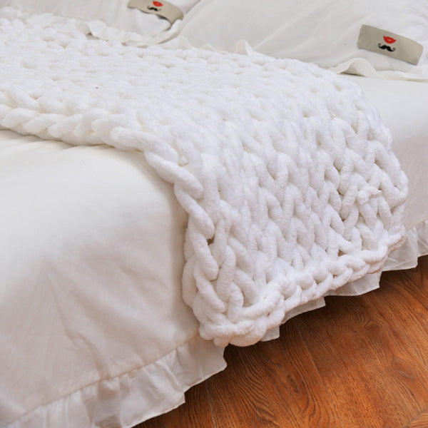 Hand-knitted Blankets With Ins Coarse Wool