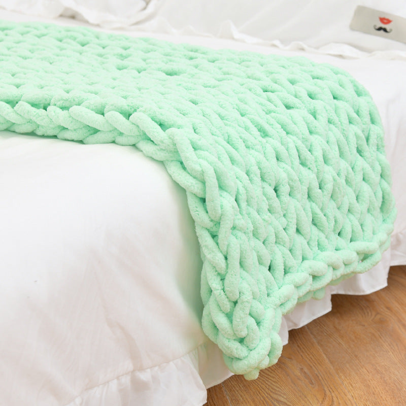 Hand-knitted Blankets With Ins Coarse Wool