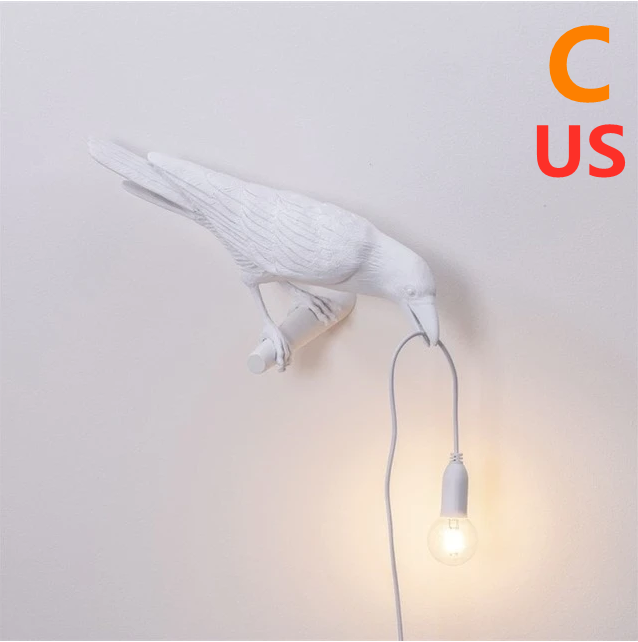 Bird Resin Wall Lamp Decoration