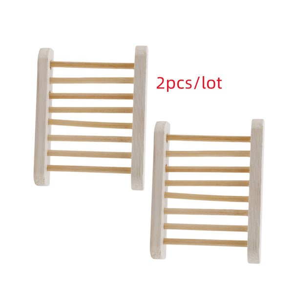 2pcs Natural Wood Soap Tray