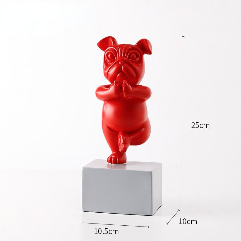 Yoga French Bulldog Statue