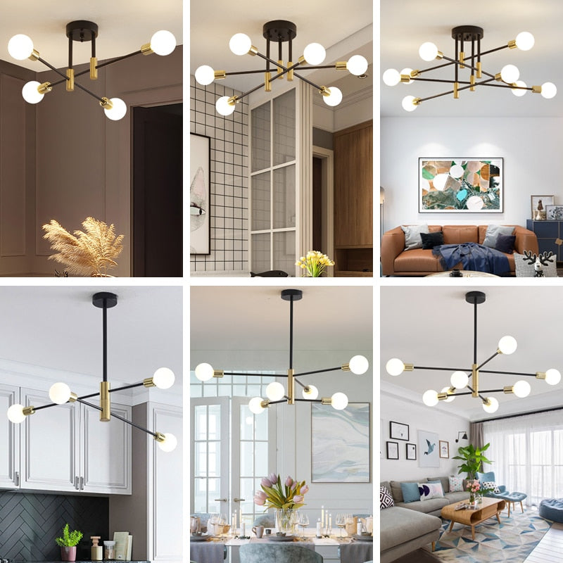 Nordic Sputnik Black Chandeliers