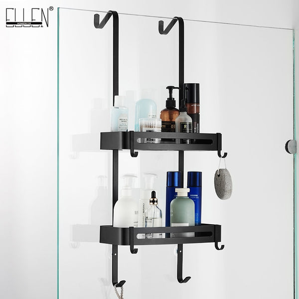 Black Hanging Bath Shelves Organizer